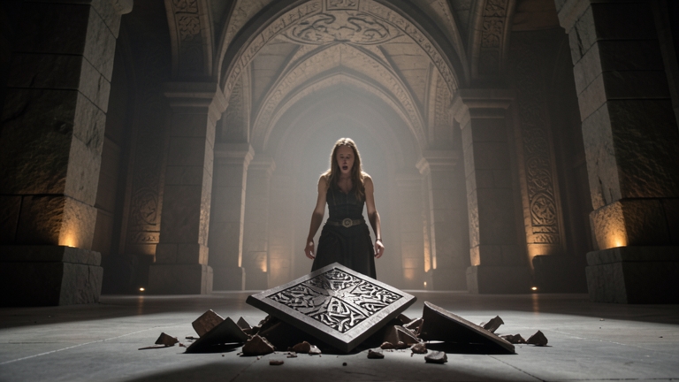 Deborah Ann Woll breaks iconic prop on God of War Laufey set