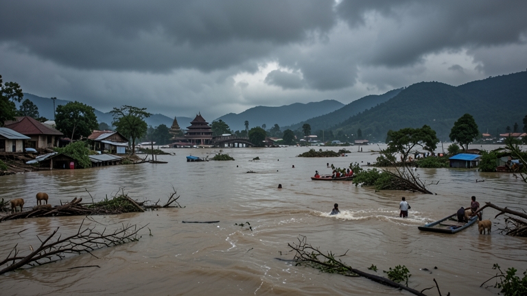 Inundación arrasa valle del Koshi: 31 muertos y 400 desaparecidos