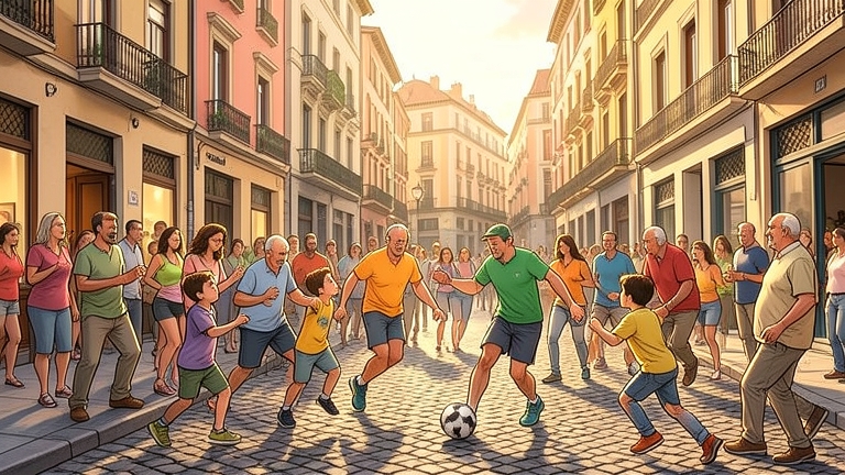 Niños y mayores chocan en Barcelona por el fútbol en calles peatonalizadas