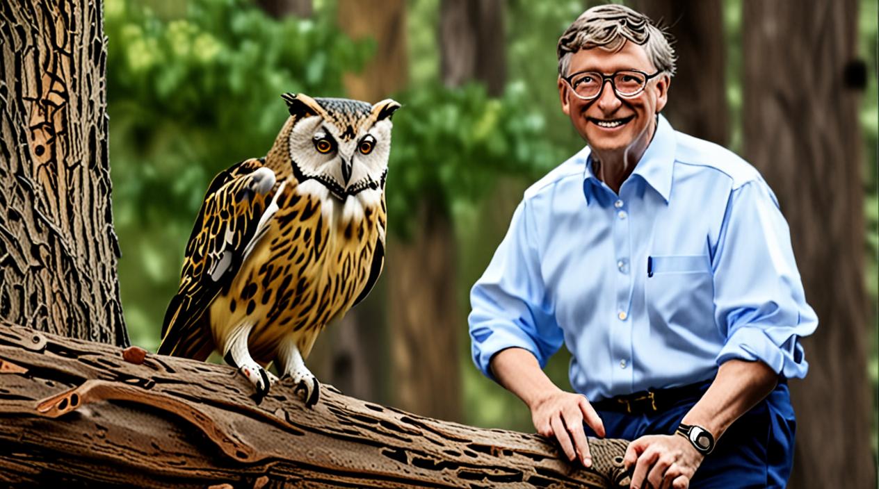 Bill Gates usó madera reciclada por el búho moteado en su mansión